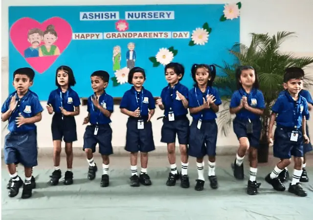 Lower K.G children of Ashish Preschool performing dance during Grandparents day